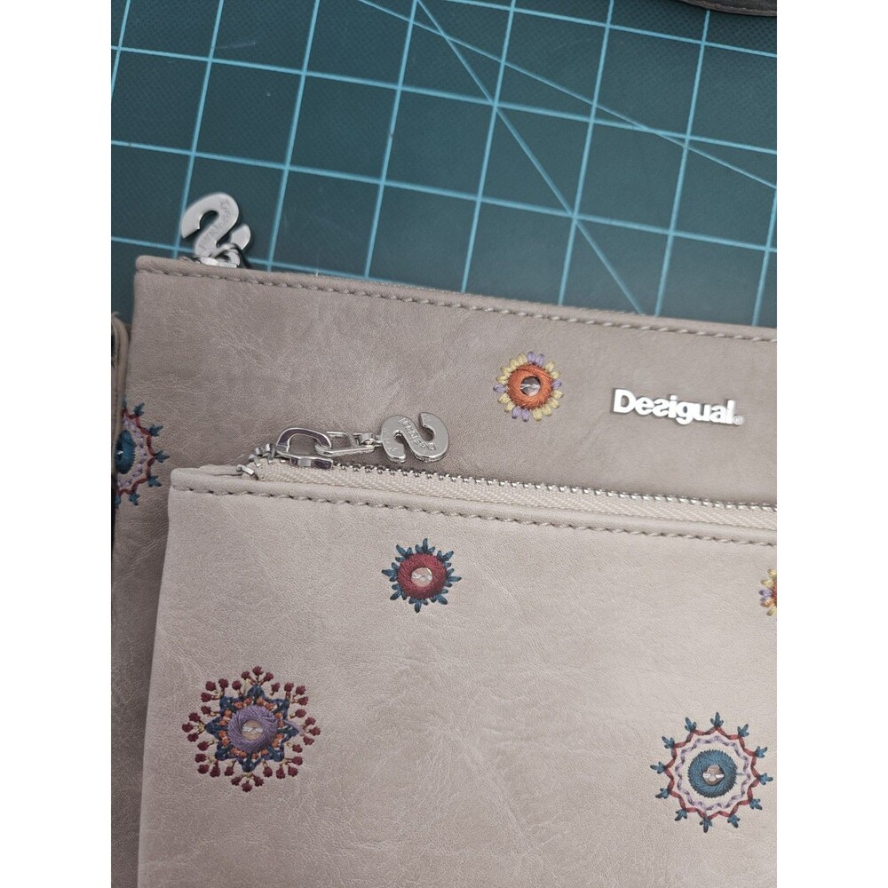 Desigual Julietta Agra Crossbody Bag Nude Beige Embroidered Purse - Picture 4 of 9